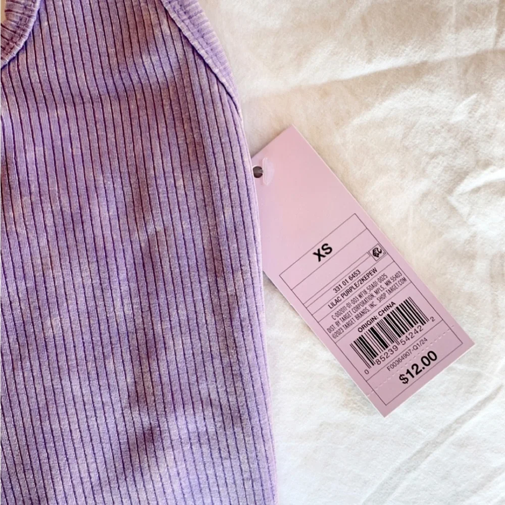 Purple Ribbed Halter Top - Picture 3 of 3